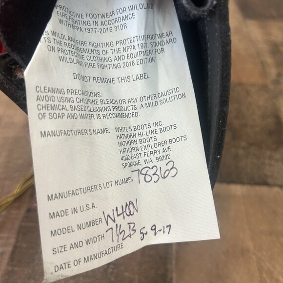 Whites W400V Firefighter Logger Soft Toe Work Boots Womens 7.5 B - Picture 9 of 12